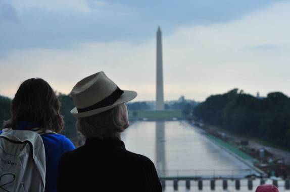 A bela visão do Mall, visto do Lincoln Monument, em Washington DC, capital dos Estados Unidos